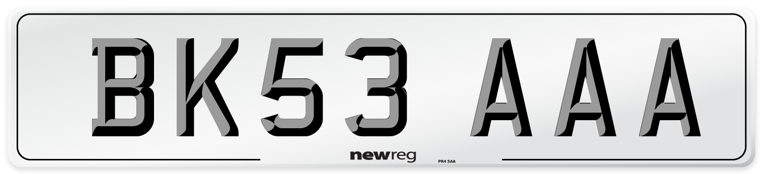 BK53 AAA Number Plate from New Reg